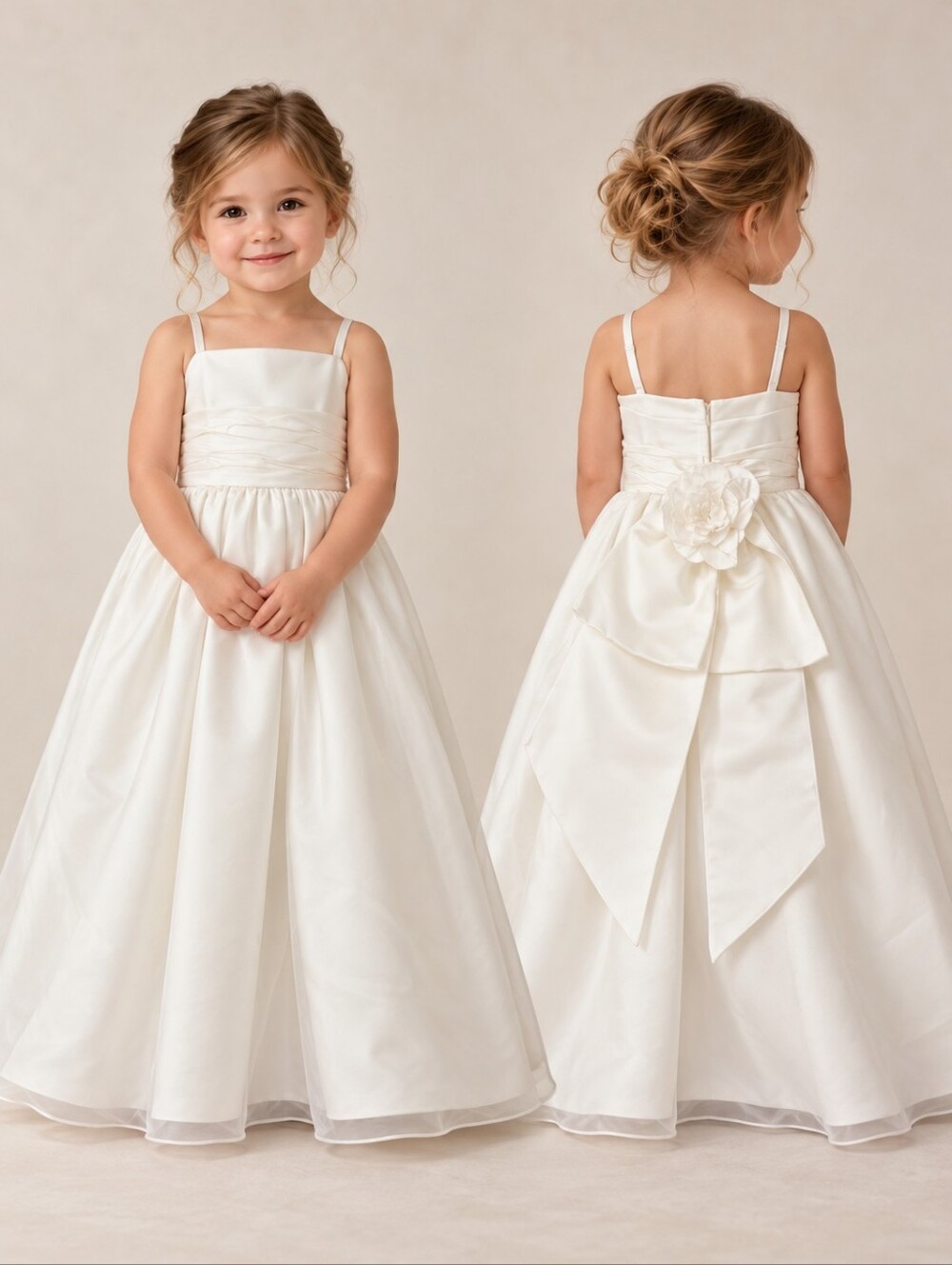 NWT MACIS Design Designer Diamond White Heirloom Flower Girl Bridal Gown Size 2